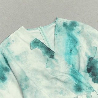 Maxikleid mit Tie-Dye-Muster und Wickelsaum vorn