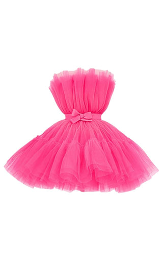 LAYERED STRAPLESS MINI DRESS Dresses styleofcb XS HOT PINK 