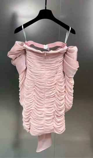 PINK BOWKNOT LONG SLEEVE MINI DRESS Dresses styleofcb 