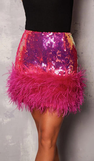 SEQUIN FEATHER MINI SKIRT Dresses styleofcb 