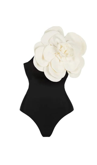 EXAGGERATED 3D FLOWER ONE PIECE SWIMSUIT IN BLACK styleofcb 