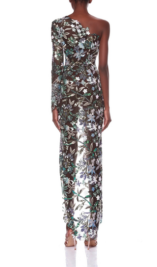 ONE SHOULDER SEQUIN MAXI DRESS