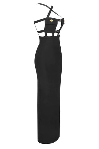 HALTER POCKET BANDAGE MAXI DRESS