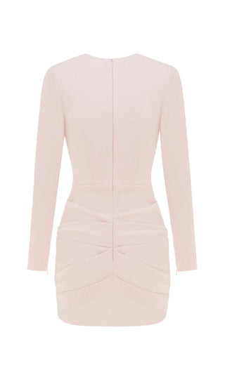 PLEATED SLIM-FIT DRESS IN NUDE PINK styleofcb 