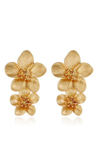 DOUBLE FLOWER EARRINGS sis label GOLD 