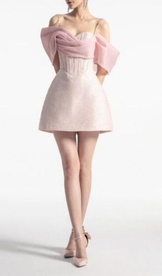 STRAP FISHBONE MINI DRESS IN PINK Dresses styleofcb 