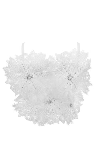 DIAMOND FEATHER CORSET TOP IN WHITE styleofcb 