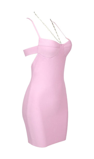 CHAIN HALTER MINI DRESS IN LAVENDER DRESS styleofcb 