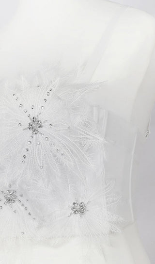 DIAMOND FEATHER CORSET TOP IN WHITE styleofcb 