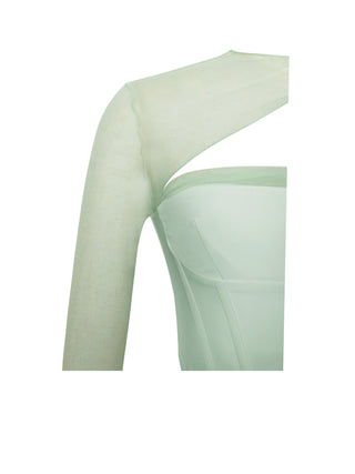 MIAH MINT STRETCH MESH SLEEVE CORSET TOP Tops styleofcb 