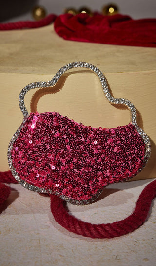 SEQUIN CLOUD CLUTCH IN HOT PINK Bags sis label 