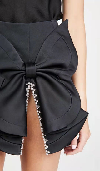 BLACK CRYSTAL BOW SKIRT Skirts styleofcb 