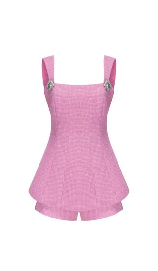 BOW-EMBELLISHED RHINESTONE MINI DRESS IN PINK DRESS STYLE OF CB 