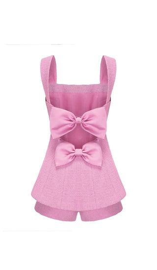 BOW-EMBELLISHED RHINESTONE MINI DRESS IN PINK DRESS STYLE OF CB 