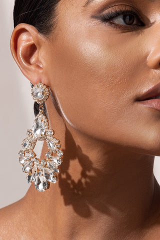 WHITE CRYSTAL CHANDELIER DROP EARRINGS JEWELLERY styleofcb 