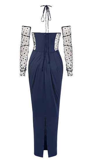 CORSET LACE MAXI DRESS IN NAVY BLUE DRESS STYLE OF CB 