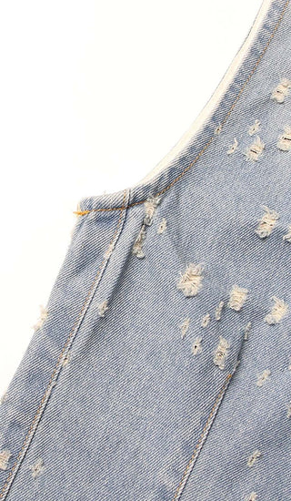 FRAYED DENIM MINI DRESS styleofcb 