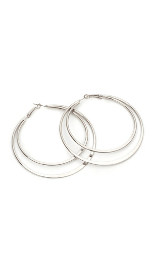 Geometric large circle double earrings