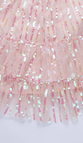 HALTER SEQUINS MINI DRESS IN PINK DRESS STYLE OF CB 