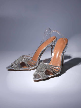 CRYSTAL EMBELLISHED SANDALS IN SILVER Shoes styleofcb 