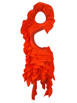 CUTOUT RUFFLE TIERED DRESS IN ORANGE