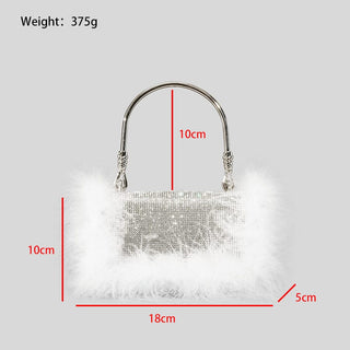 KERIN FEATHER POUCH - WHITE Bags styleofcb 