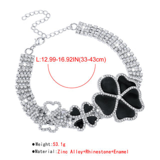 GEOMETRIC FLOWER RHINESTONE CHOKER