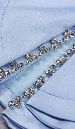 SATIN CRYSTAL BOW SKIRT IN BLUE Skirts styleofcb 