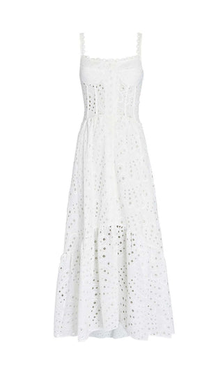 STRAPPY LACE MIDI DRESS IN WHITE DRESS OH CICI 