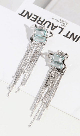 ZIRCON TASSEL EARRINGS ohmogo 