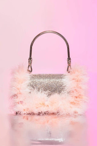 KERIN FEATHER POUCH - PINK Bags styleofcb 