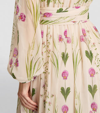 MAXIKLEID AUS SEIDE MIT BLUMEN